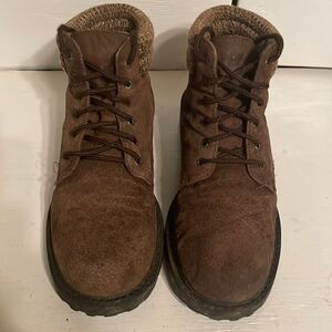 Sz 11 Predictions Leather Collection brown suede leather lace up hiking boots